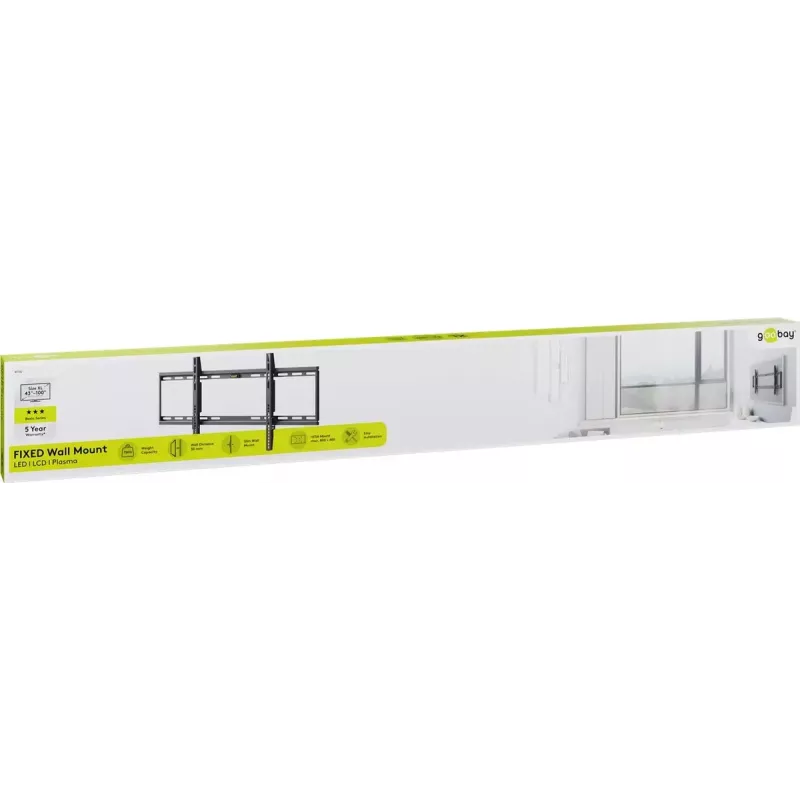 Goobay TV-seinäteline Basic FIXED XL enimmäiskantavuus 75 kg