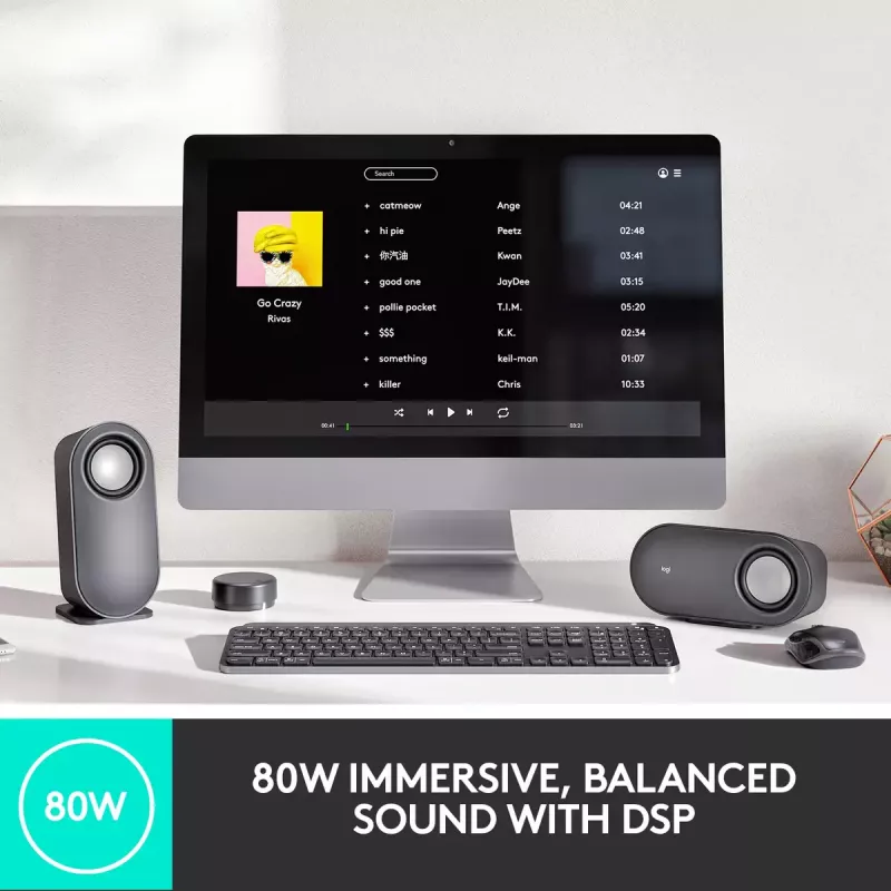 LOGITECH Z407 Bluetooth-tietokonekaiuttimet subwooferilla ja langattomalla ohjauksella