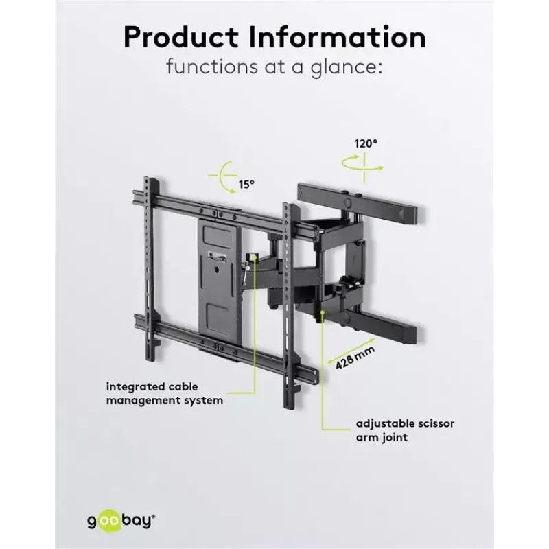 Goobay TV-seinäteline Pro FULLMOTION (L) 60 kg 37–70