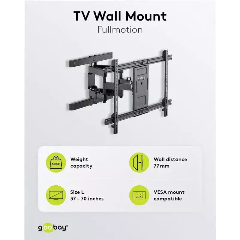 Goobay TV-seinäteline Pro FULLMOTION (L) 60 kg 37–70