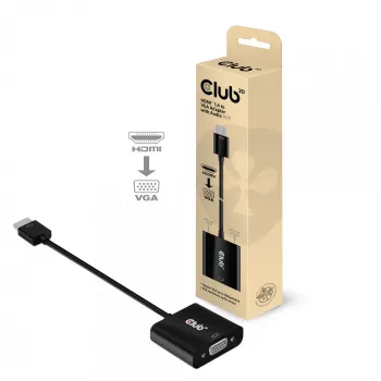 CLUB3D CAC-1302 videokaapelisovitin 0,5 m HDMI Type A (Standard) VGA (D-Sub) musta