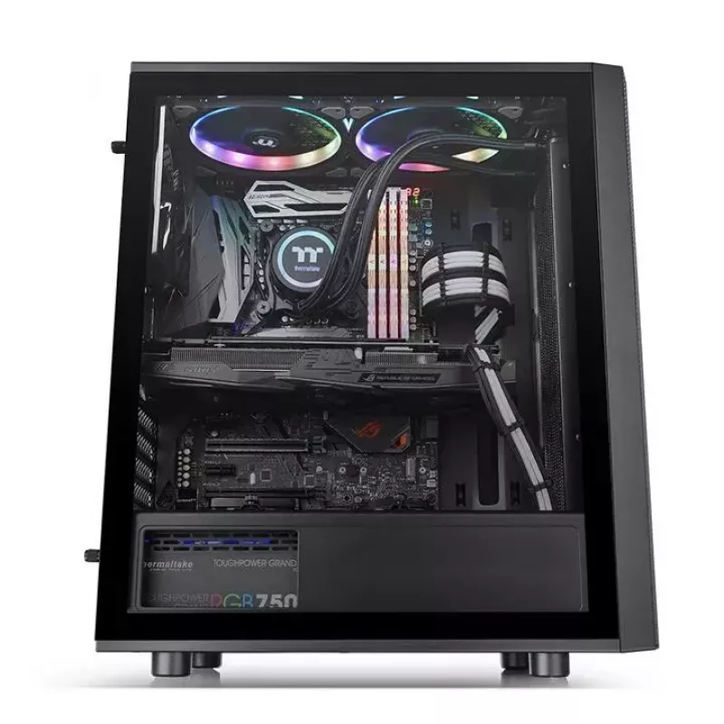 Thermaltake Versa J25 TG RGB PC-kotelo Midi Tower musta