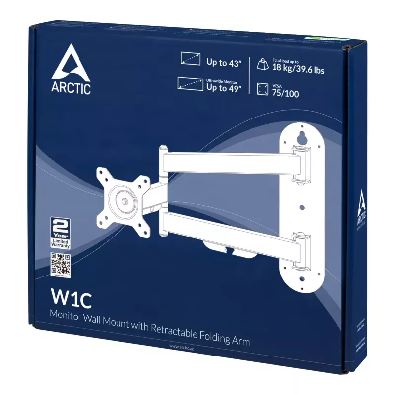 ARCTIC W1C - seinäteline ulosvedettävällä taittovarrella