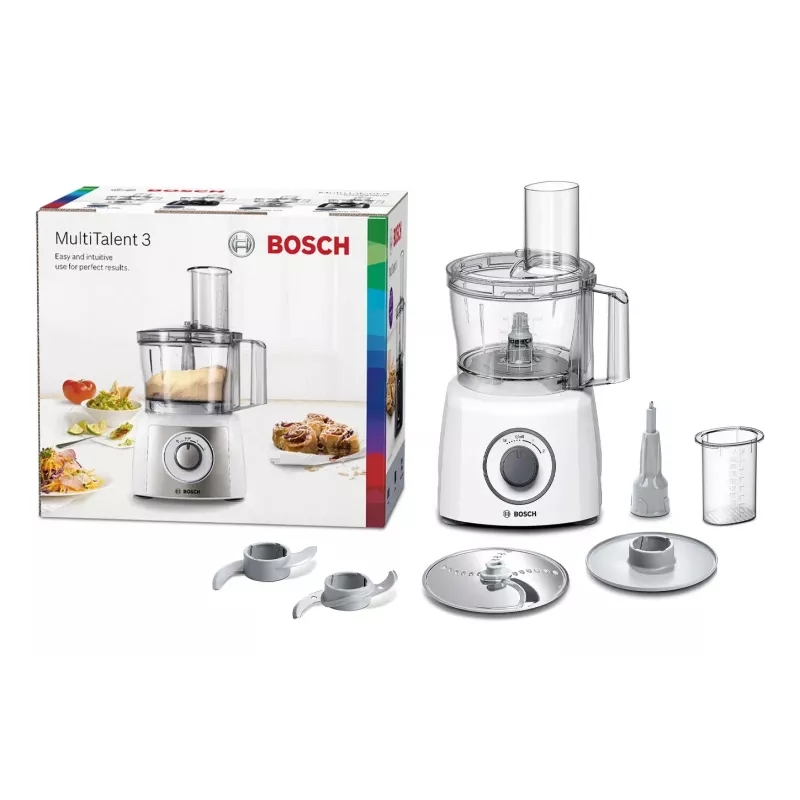 Bosch MCM3100W yleiskone — 800 W, 2,3 L kulho, 2 nopeutta, turbo, valkoinen