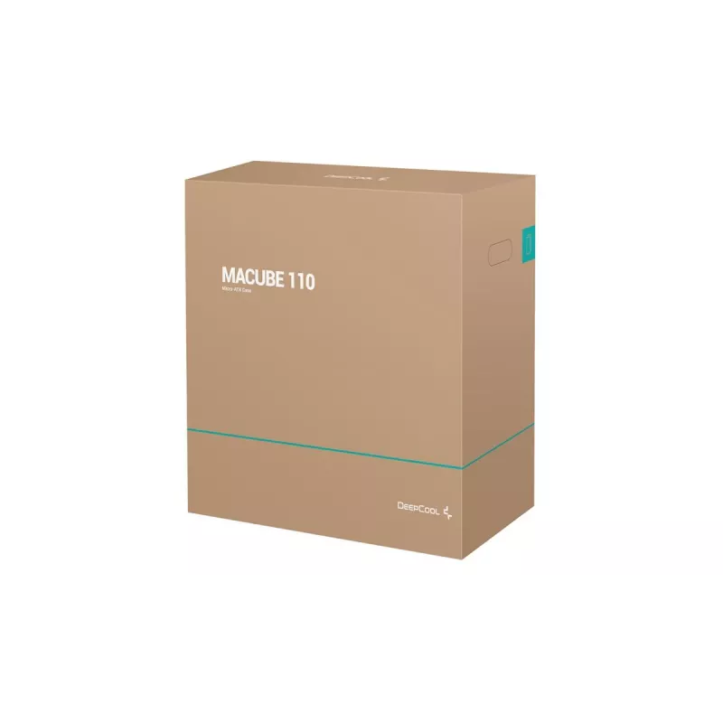 PC-kotelo DeepCool MACUBE 110 Midi-Tower musta — microATX/Mini-ITX, karkaistu lasi, tukee GPU 320 mm, CPU-jäähdytin 165 mm