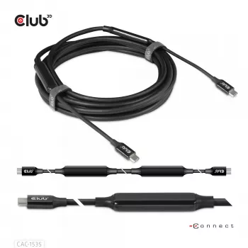 CLUB3D USB 3.2 Gen2 Type C to C Active Bi-directional kaapeli 8K60Hz M/M 5m/16.4ft