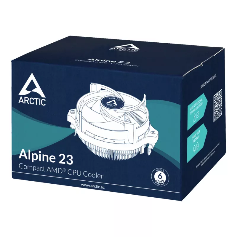 ARCTIC Alpine 23 - kompakti AMD CPU-jäähdytin prosessori ilmajäähdytin 9 cm alumiini, musta 1 kpl
