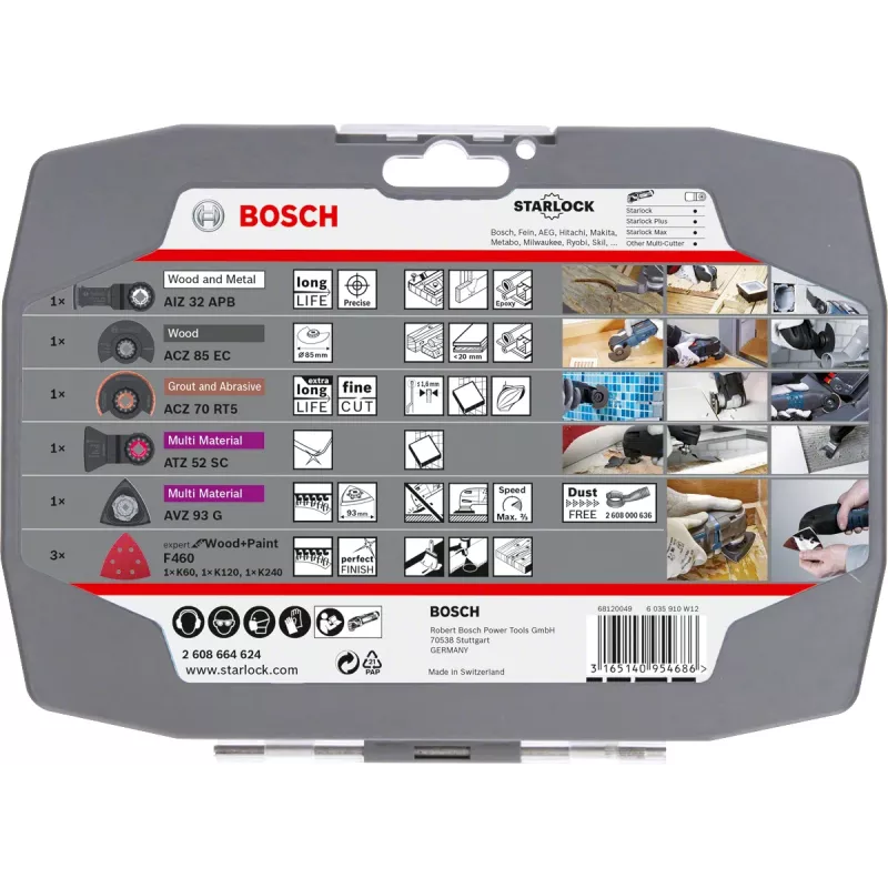 Bosch 2 608 664 624 monitoimityökalun lisäosa teräsarja