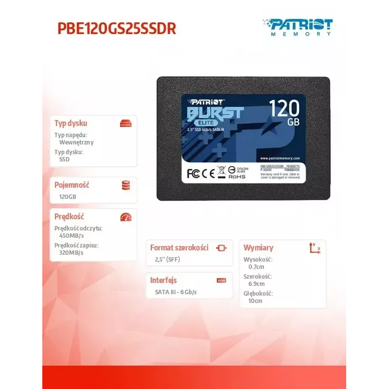 SSD-asema 120 GB Burst Elite 450/320 MB/s SATA III 2.5