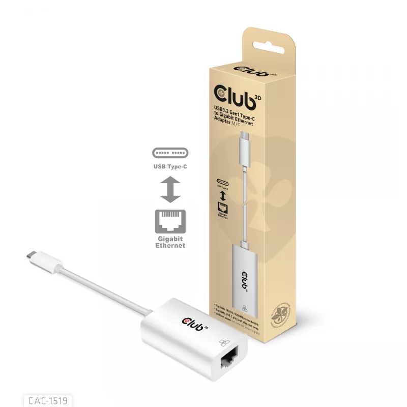 USB3.2 Gen1 Type-C gigabit Ethernet -adapteri CLUB3D CAC-1519