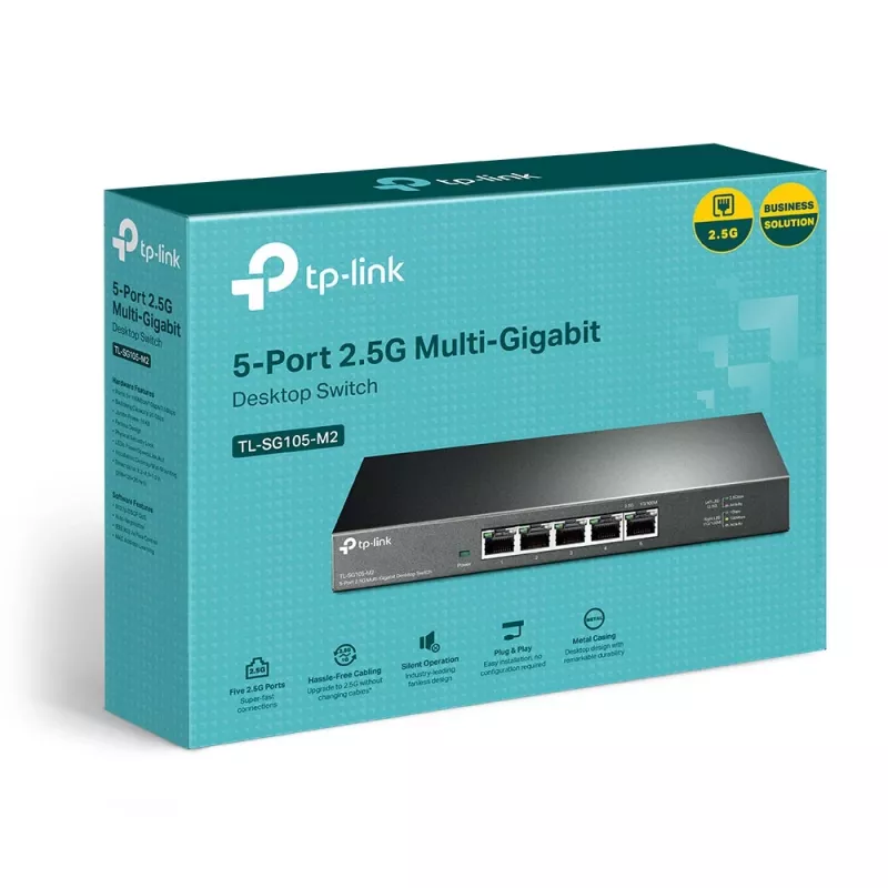 Hallitsematon kytkin TP-Link TL-SG105-M2 5-porttinen 2.5G pöytäkytkin