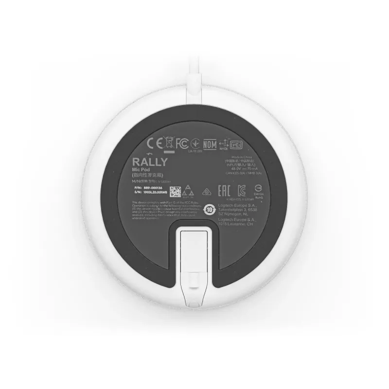 Logitech Rally Mic Pod, valkoinen