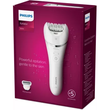 Epilaattori Philips BRE710/00, langaton märkä- ja kuivaepilaattori, 32 levyä, 40 min. käyttöaika, 2 nopeutta, valkoinen
