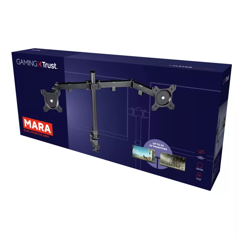 Trust GXT 1120 Mara Dual Monitor Arm 81,3 cm (32