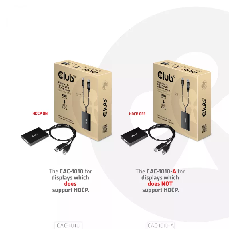Club 3D CAC-1010-A aktiivinen DisplayPort – Dual Link DVI-D -sovitin, DisplayPort 1.2a, USB-virta, HDCP OFF, 0,6 m, musta