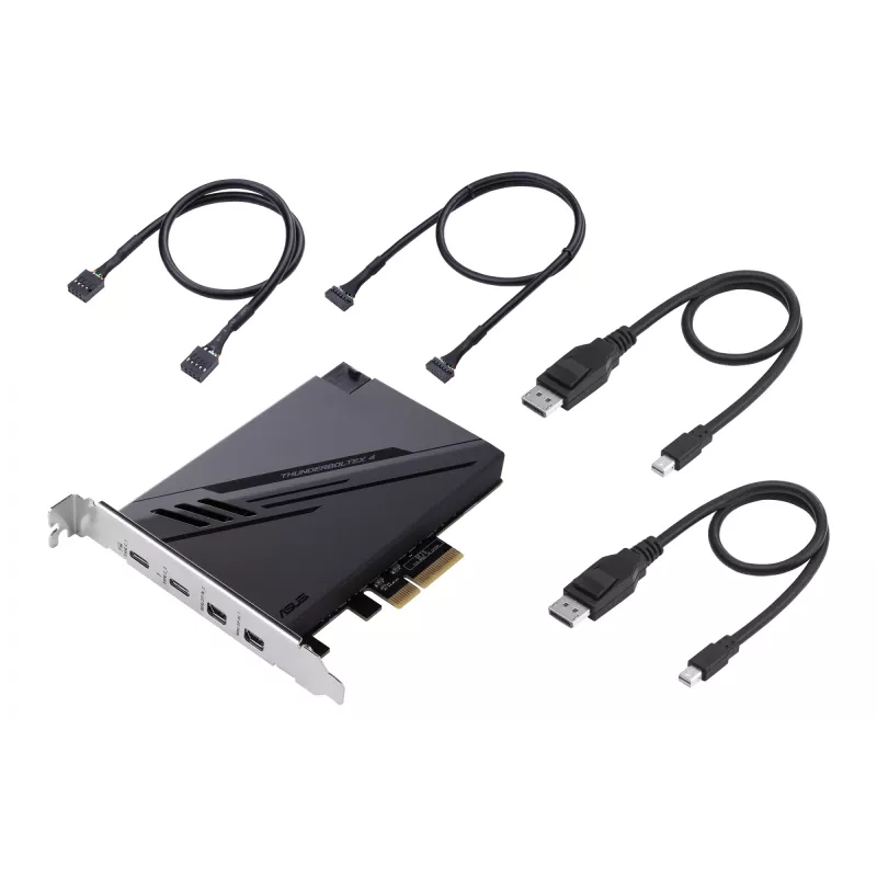 ASUS ThunderboltEX 4 -liitäntäkortit/-sovittimet sisäinen Mini DisplayPort, PCIe, Thunderbolt, USB 2.0, USB 3.2 Gen 2 (3.1 Gen 2)