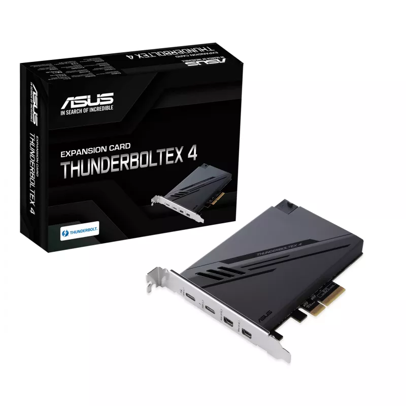 ASUS ThunderboltEX 4 -liitäntäkortit/-sovittimet sisäinen Mini DisplayPort, PCIe, Thunderbolt, USB 2.0, USB 3.2 Gen 2 (3.1 Gen 2)