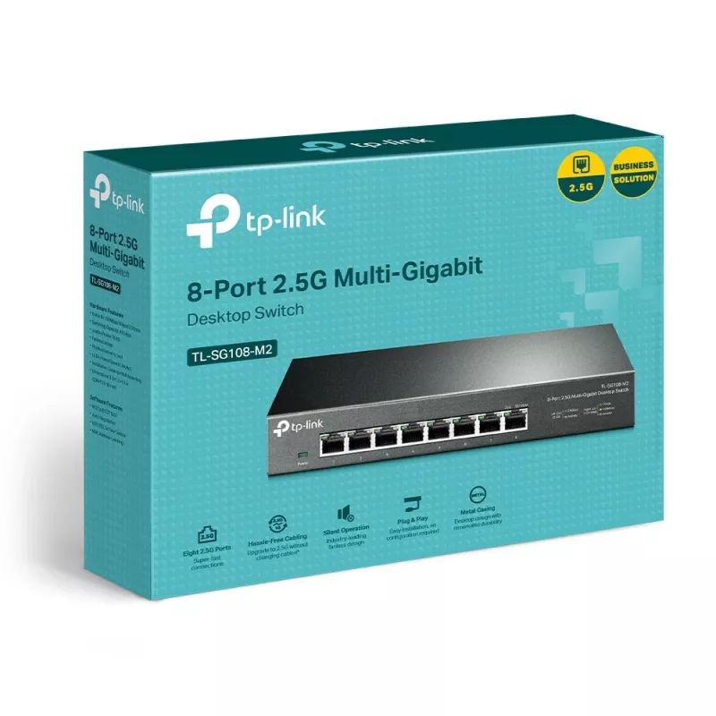 Hallitsematon kytkin TP-Link TL-SG108-M2 8-porttinen 2.5G pöytämalli