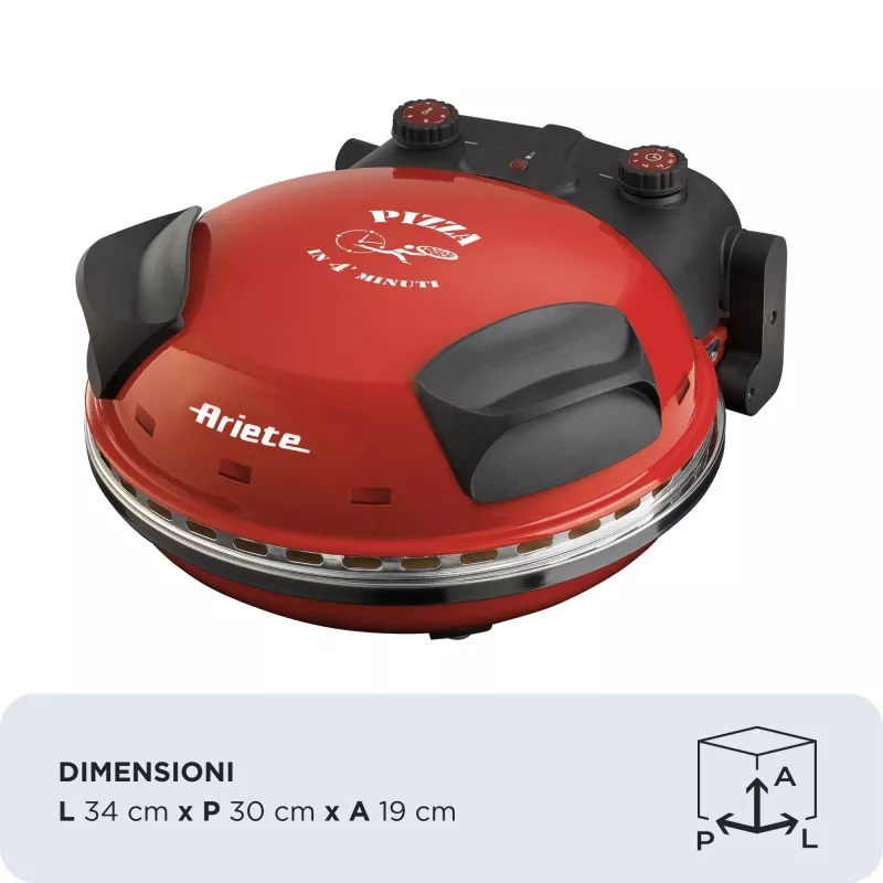 Pizzauuni Ariete 0909/10 1200 W musta punainen 1 pizza 33 cm