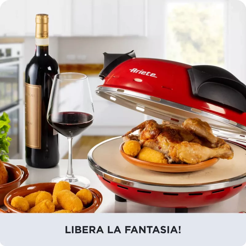 Pizzauuni Ariete 0909/10 1200 W musta punainen 1 pizza 33 cm