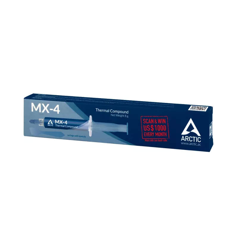 ARCTIC MX-4 Highest Performance Thermal Compound, lämpötahna, 2,5 g/cm³, sininen, 8 g, 1 kpl, 128 mm