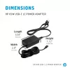 HP 65W USB-C LC -virtalähde, kannettava, sisäkäyttöön, 65 W, AC-DC, HP, Business