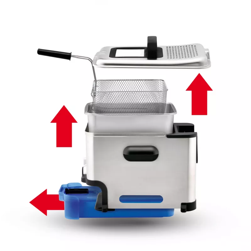 Tefal Oleoclean Pro Inox & Design FR8040 Single 3,5 l 2300 W musta, ruostumaton teräs