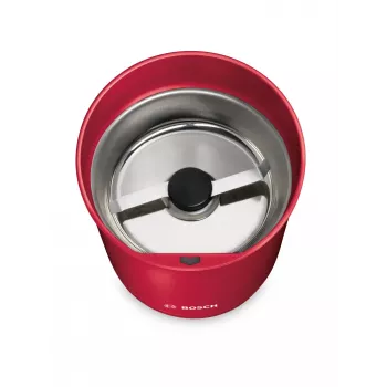 Kahvimylly terällä Bosch TSM6A014R, 75 g kapasiteetti, 180 W, ruostumattomat terät, punainen