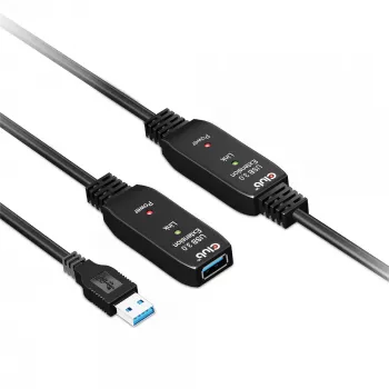 CLUB3D USB 3.2 Gen1 aktiivinen toistinkaapeli 10 m / 32.8ft M/F 28AWG
