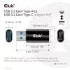 CLUB3D USB 3.2 Gen1 tyyppi A - USB 3.2 Gen1 Type C -sovitin M/F
