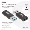 CLUB3D USB 3.2 Gen1 tyyppi A - USB 3.2 Gen1 Type C -sovitin M/F