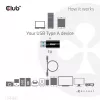 CLUB3D USB 3.2 Gen1 tyyppi A - USB 3.2 Gen1 Type C -sovitin M/F