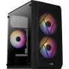 PC-kotelo AEROCOOL CS107V2 Mini Tower — musta, microATX/Mini-ITX, 2x120mm tuuletin, 1x3,5 inch + 2x2,5 inch paikat