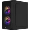 PC-kotelo AEROCOOL CS107V2 Mini Tower — musta, microATX/Mini-ITX, 2x120mm tuuletin, 1x3,5 inch + 2x2,5 inch paikat
