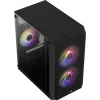 PC-kotelo AEROCOOL CS107V2 Mini Tower — musta, microATX/Mini-ITX, 2x120mm tuuletin, 1x3,5 inch + 2x2,5 inch paikat