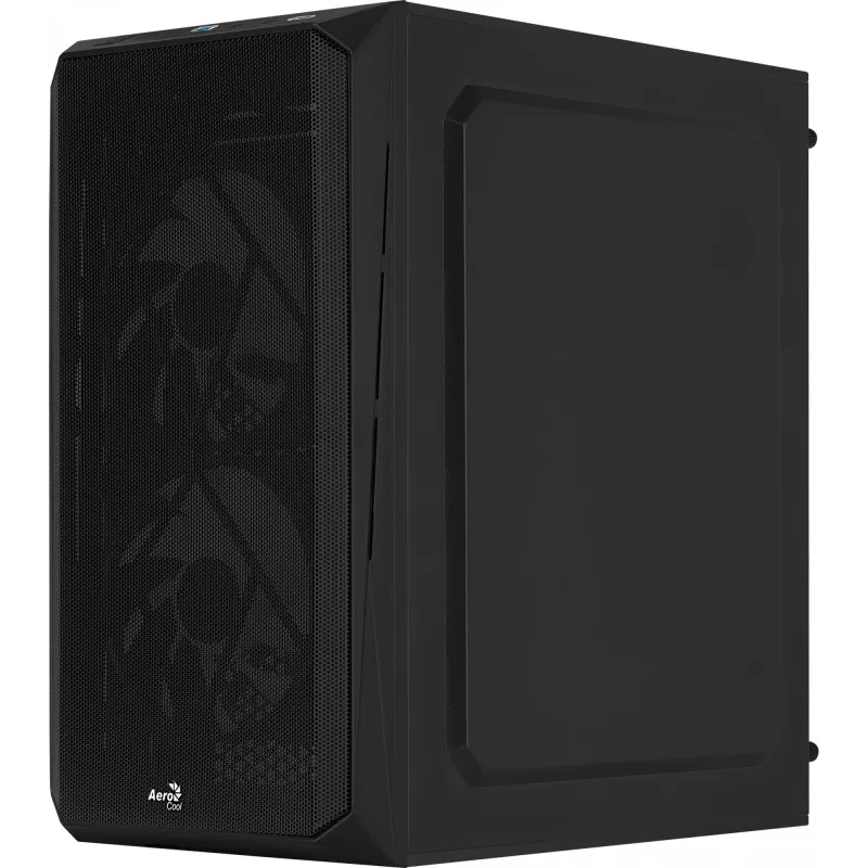 PC-kotelo AEROCOOL CS107V2 Mini Tower — musta, microATX/Mini-ITX, 2x120mm tuuletin, 1x3,5 inch + 2x2,5 inch paikat