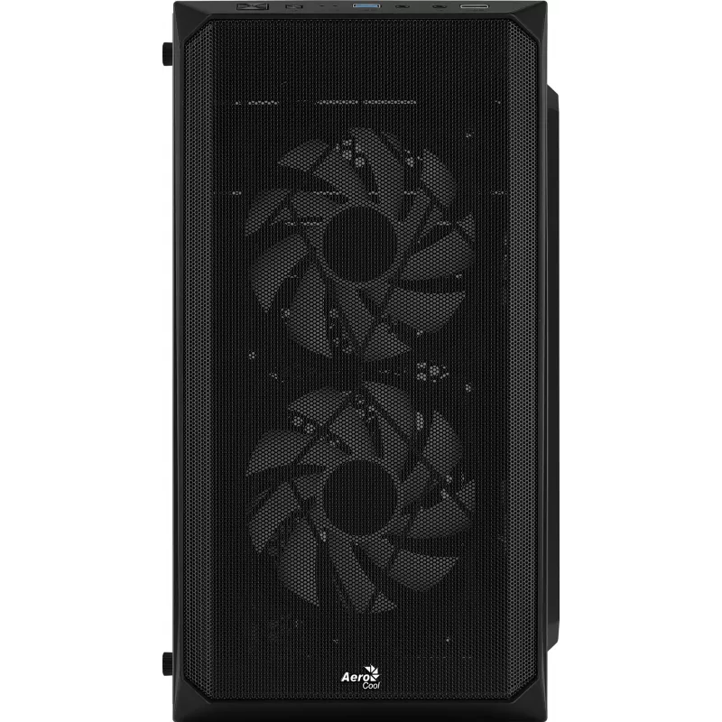 PC-kotelo AEROCOOL CS107V2 Mini Tower — musta, microATX/Mini-ITX, 2x120mm tuuletin, 1x3,5 inch + 2x2,5 inch paikat