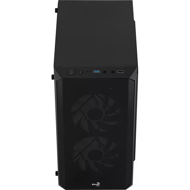 PC-kotelo AEROCOOL CS107V2 Mini Tower — musta, microATX/Mini-ITX, 2x120mm tuuletin, 1x3,5 inch + 2x2,5 inch paikat