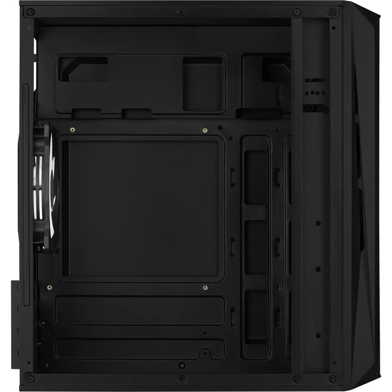 PC-kotelo AEROCOOL CS107V2 Mini Tower — musta, microATX/Mini-ITX, 2x120mm tuuletin, 1x3,5 inch + 2x2,5 inch paikat