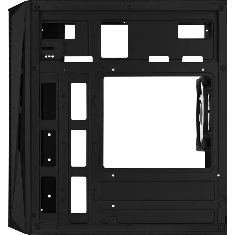 PC-kotelo AEROCOOL CS107V2 Mini Tower — musta, microATX/Mini-ITX, 2x120mm tuuletin, 1x3,5 inch + 2x2,5 inch paikat