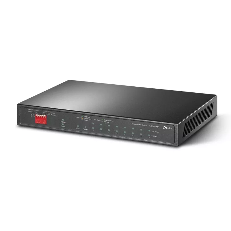 TP-Link TL-SG1210MP verkkokytkin hallitsematon Gigabit Ethernet (10/100/1000) Power over Ethernet (PoE) musta