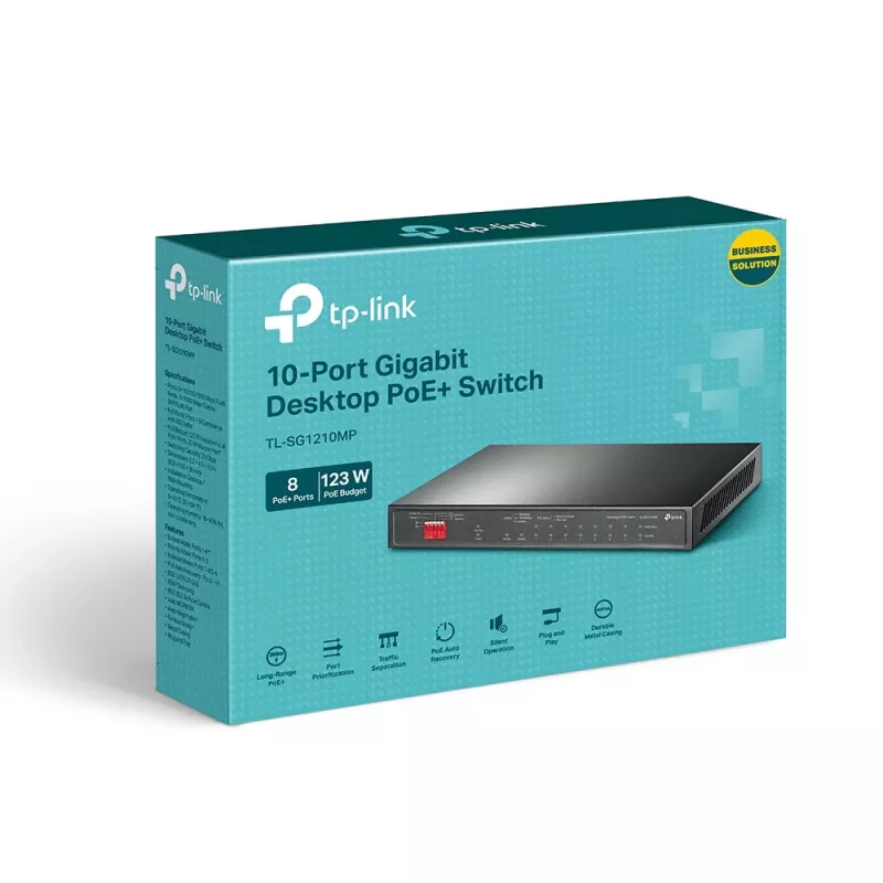 TP-Link TL-SG1210MP verkkokytkin hallitsematon Gigabit Ethernet (10/100/1000) Power over Ethernet (PoE) musta