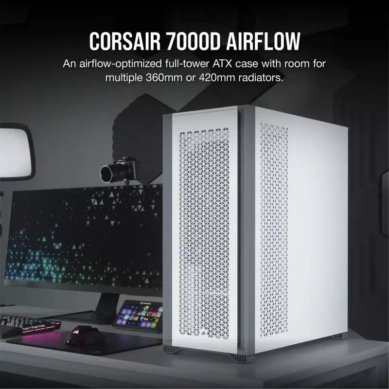 PC-kotelo Corsair 7000D AIRFLOW Full Tower valkoinen
