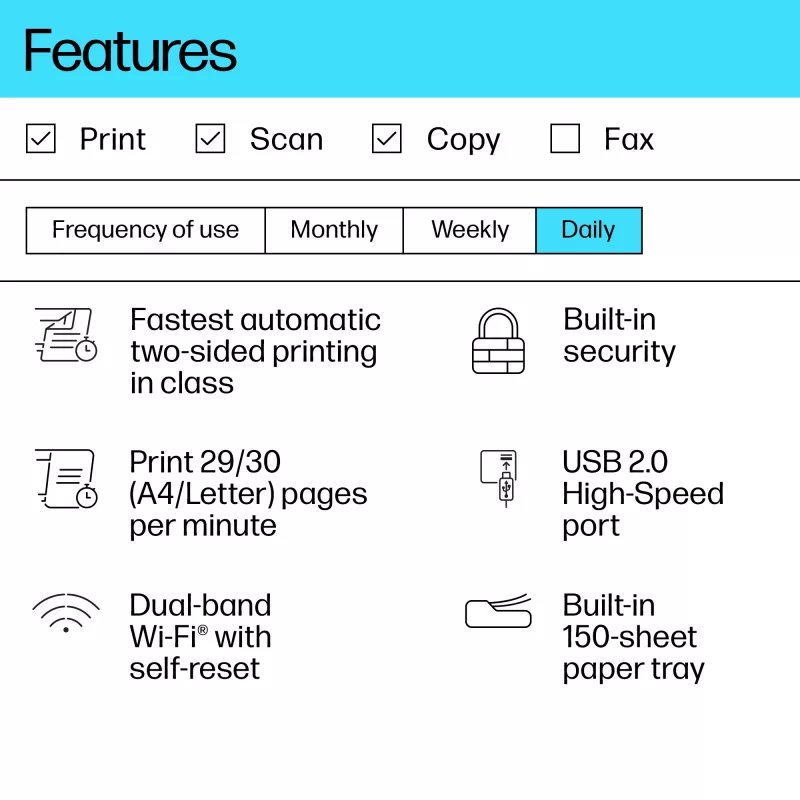 Monitoimilasertulostin HP LaserJet MFP M234dw — mono, A4, 29 ppm, duplex, Wi‑Fi, Ethernet