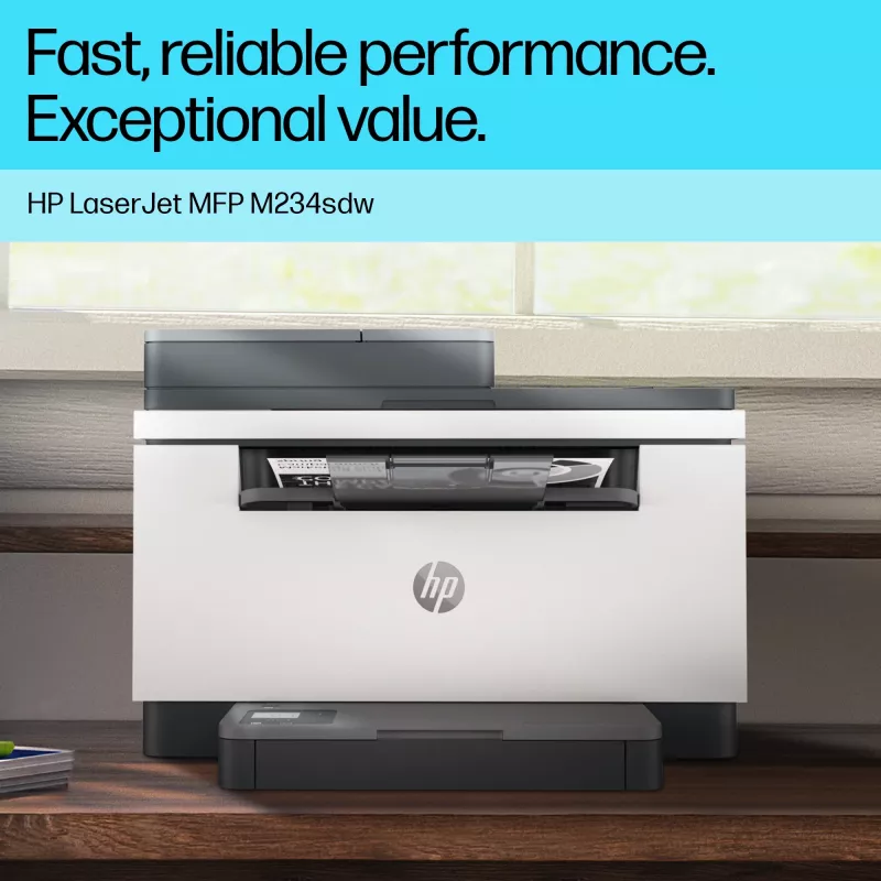 Monitoimilasertulostin HP LaserJet MFP M234sdw — mono A4, 29 ppm, duplex, Wi‑Fi, Ethernet