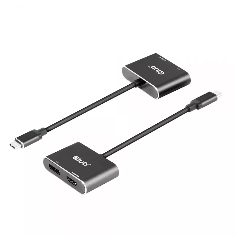CLUB3D MST-keskitin USB3.2 Gen2 Type-C (DP Alt-Mode) – DisplayPort + HDMI 4K60Hz M/F