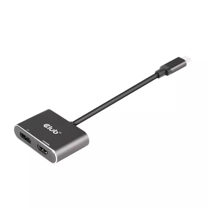 CLUB3D MST-keskitin USB3.2 Gen2 Type-C (DP Alt-Mode) – DisplayPort + HDMI 4K60Hz M/F