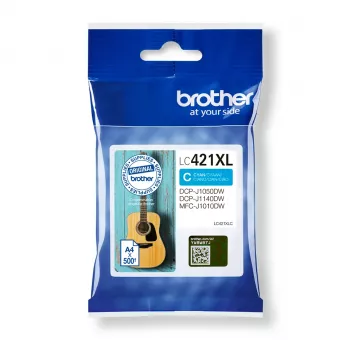 Brother LC-421XLC mustekasetti 1 kpl alkuperäinen High (XL) Yield syaani