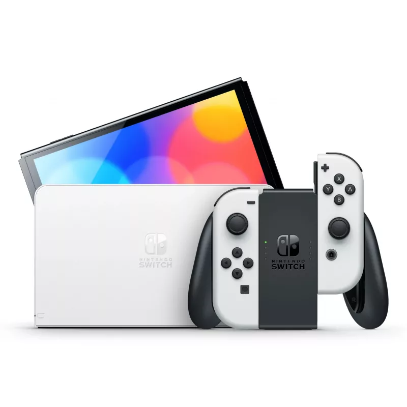 Nintendo Switch OLED, Nintendo Switch, NVIDIA Custom Tegra, valkoinen, analoginen / digitaalinen, Home-painike, virta-/lepopainike, painikkeet