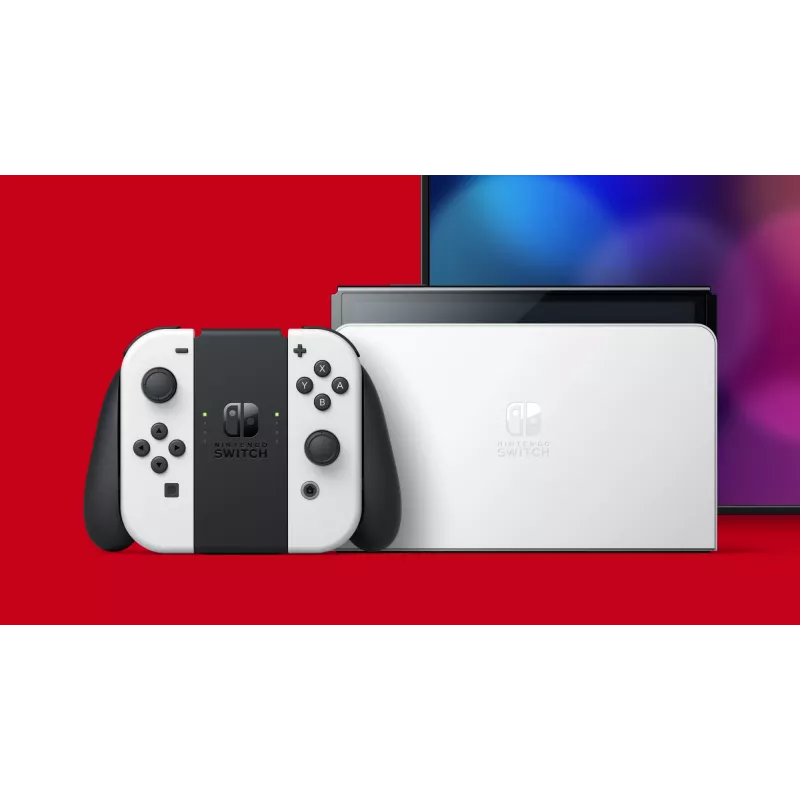 Nintendo Switch OLED, Nintendo Switch, NVIDIA Custom Tegra, valkoinen, analoginen / digitaalinen, Home-painike, virta-/lepopainike, painikkeet